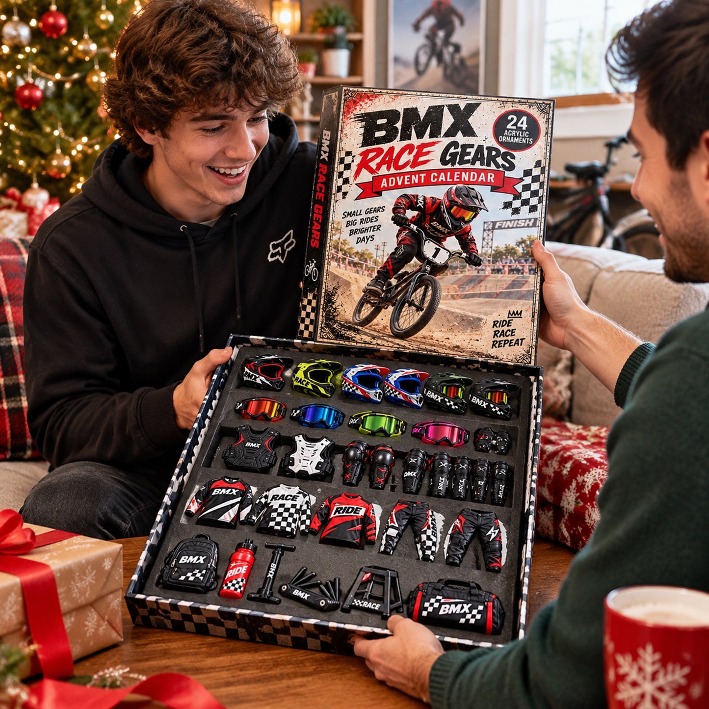 BMX Race Gears Advent Calendar 2026 - 24-Day Festive Countdown, Acrylic Charms Blind Box