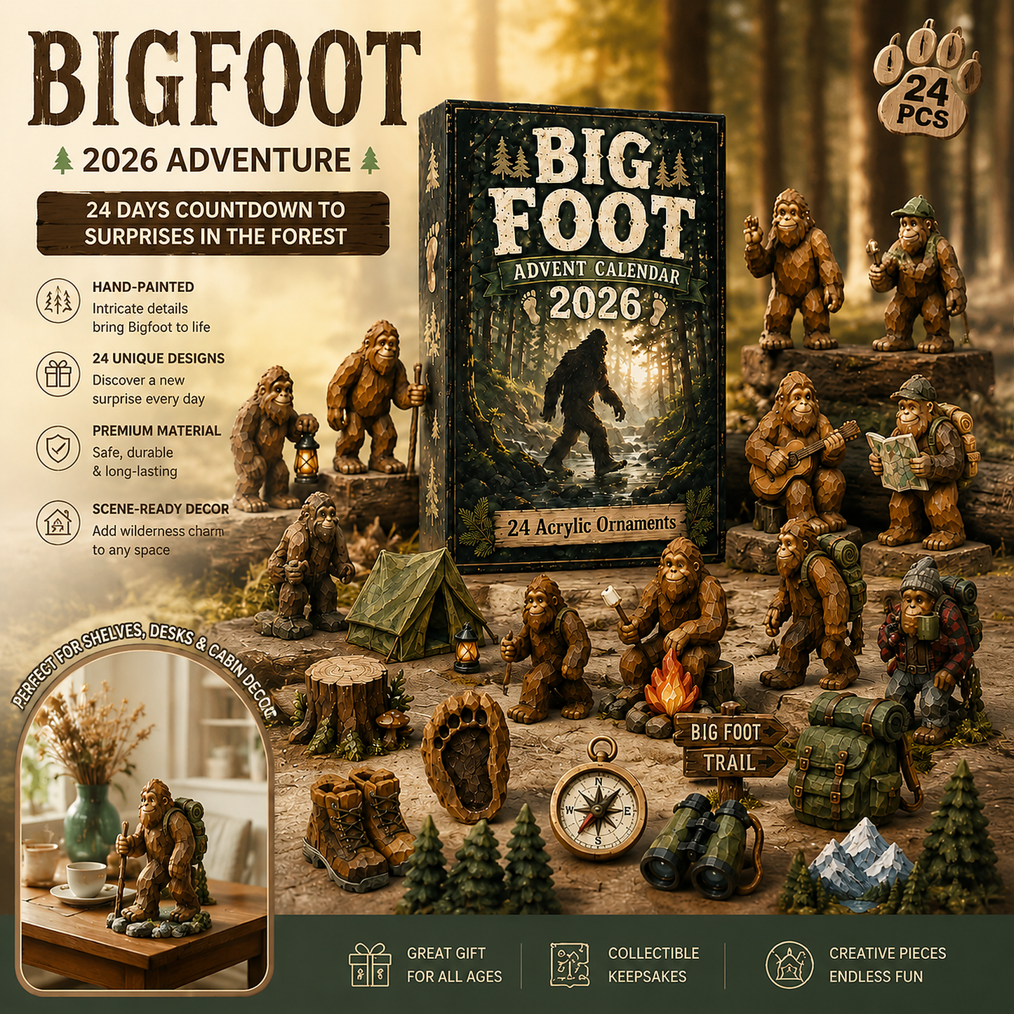 Camping Big Foot Advent Calendar 2026 - 24-Day Festive Countdown