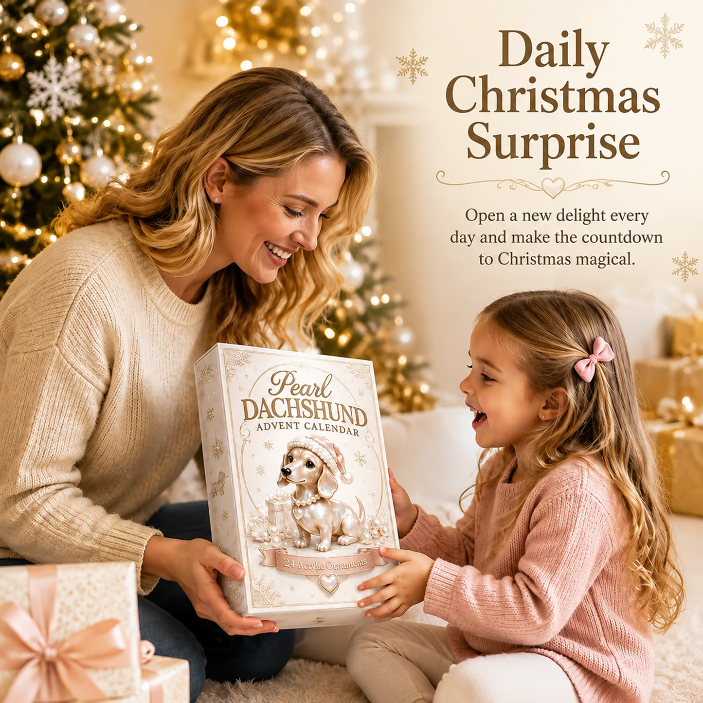 2026 Pearl Dachshund Christmas Advent Calendar | 24-Day Dog-Themed Collectible Decor Gift Box