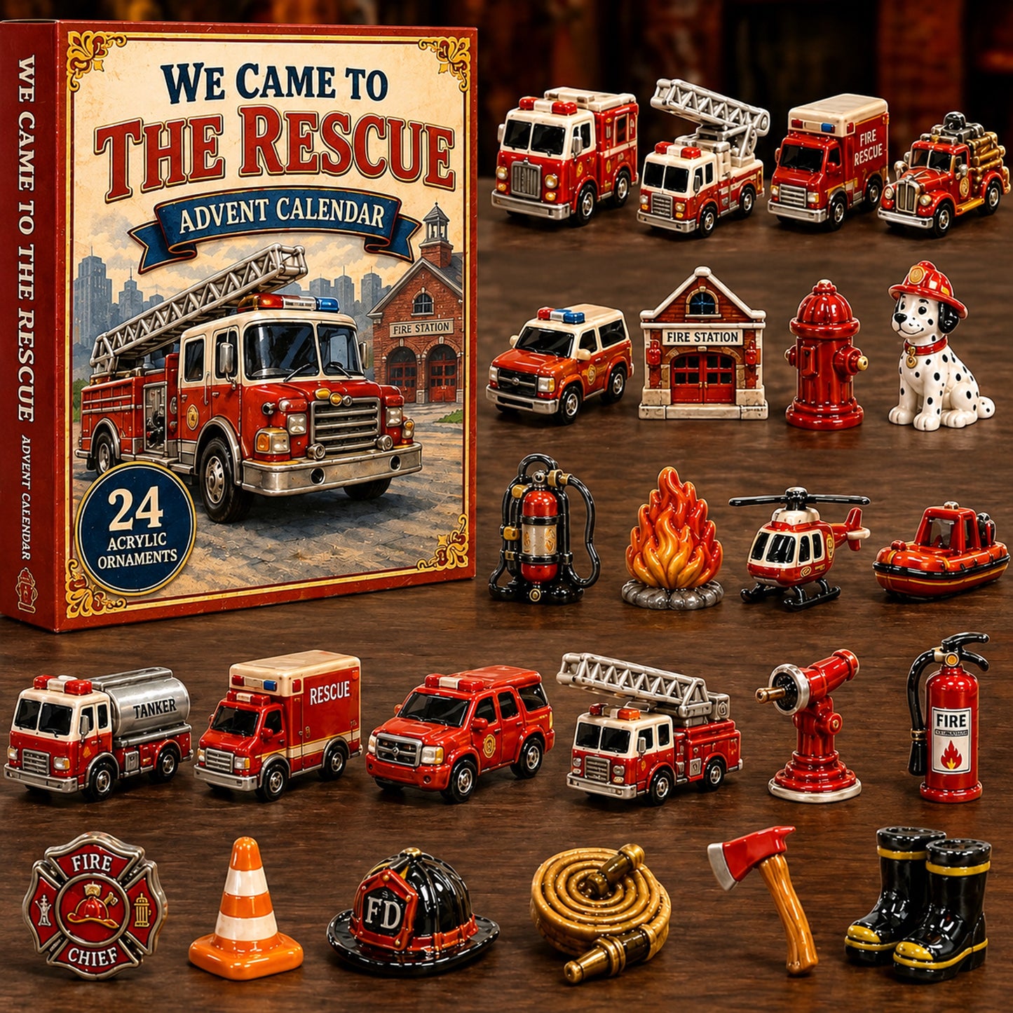 Rescue Team Advent Calendar 2026 - 24-Day Festive Countdown, Acrylic Charms Blind Box