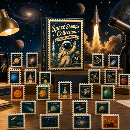 Space Stamps Collection Advent Calendar 2026 - 24-Day Festive Countdown, Acrylic Charms Blind Box