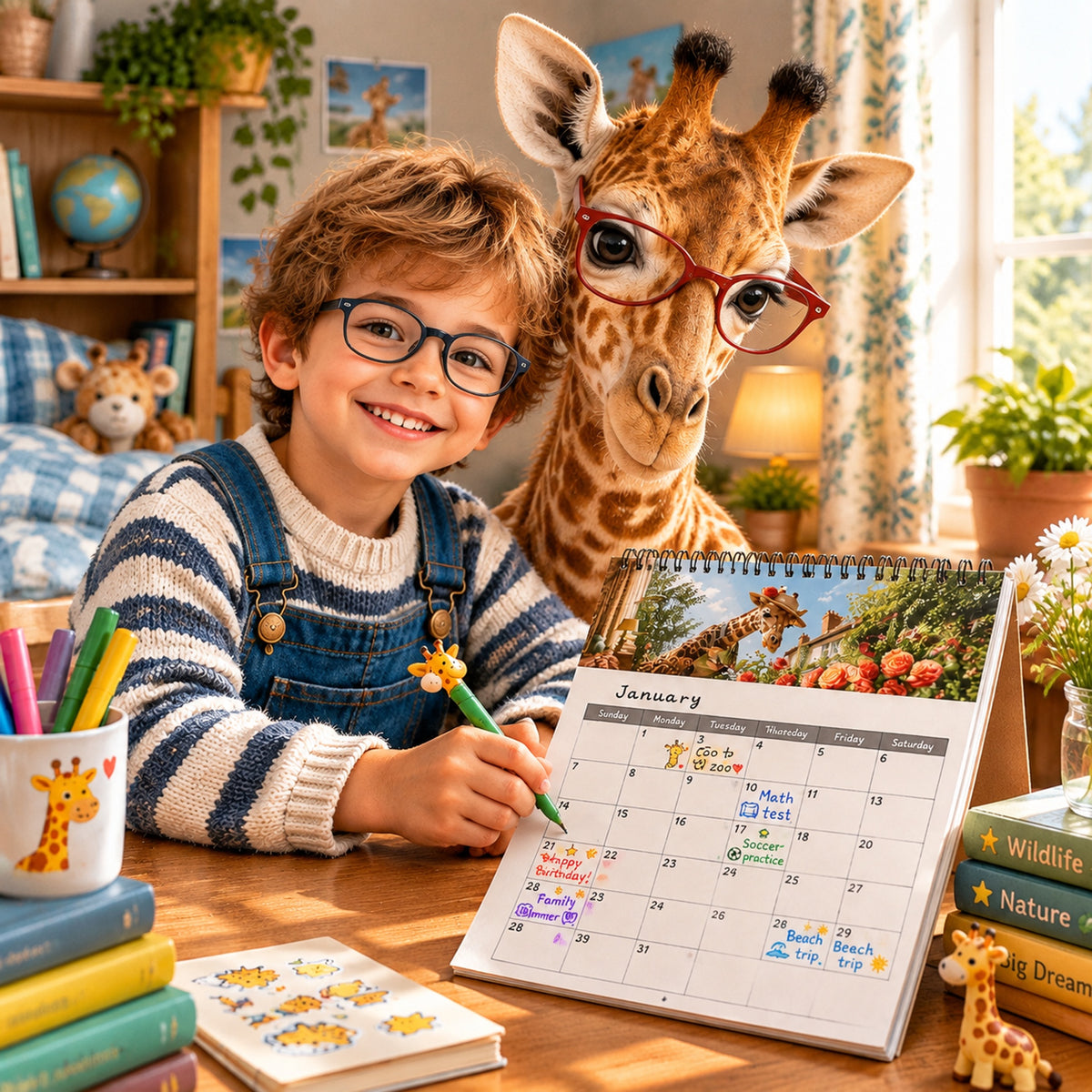 🦒 Funny Giraffe 2027 Wall Calendar – Music, Sass & Long-Necked Charm
