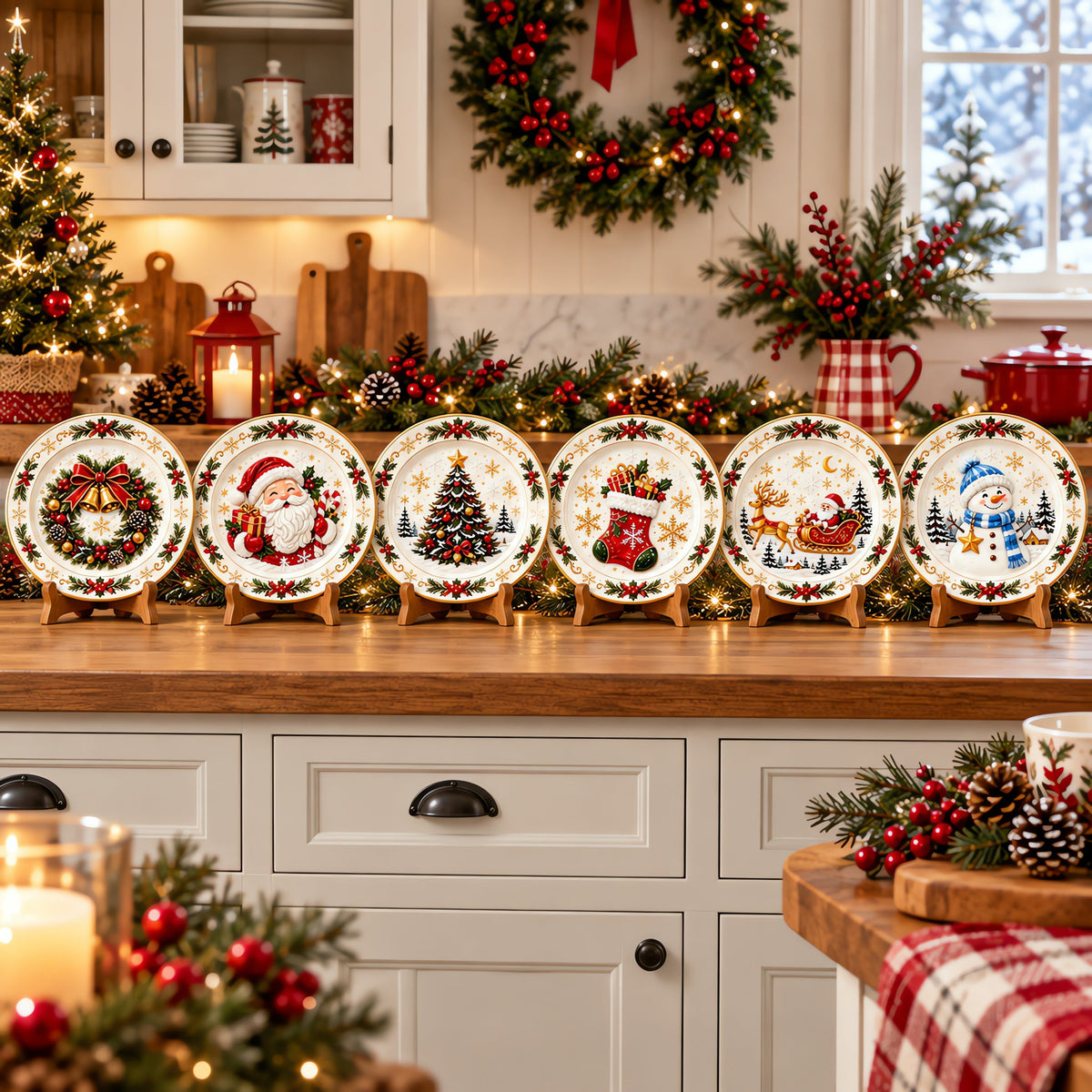 Christmas Dinner Plate Collection – 6 Festive Holiday Designs