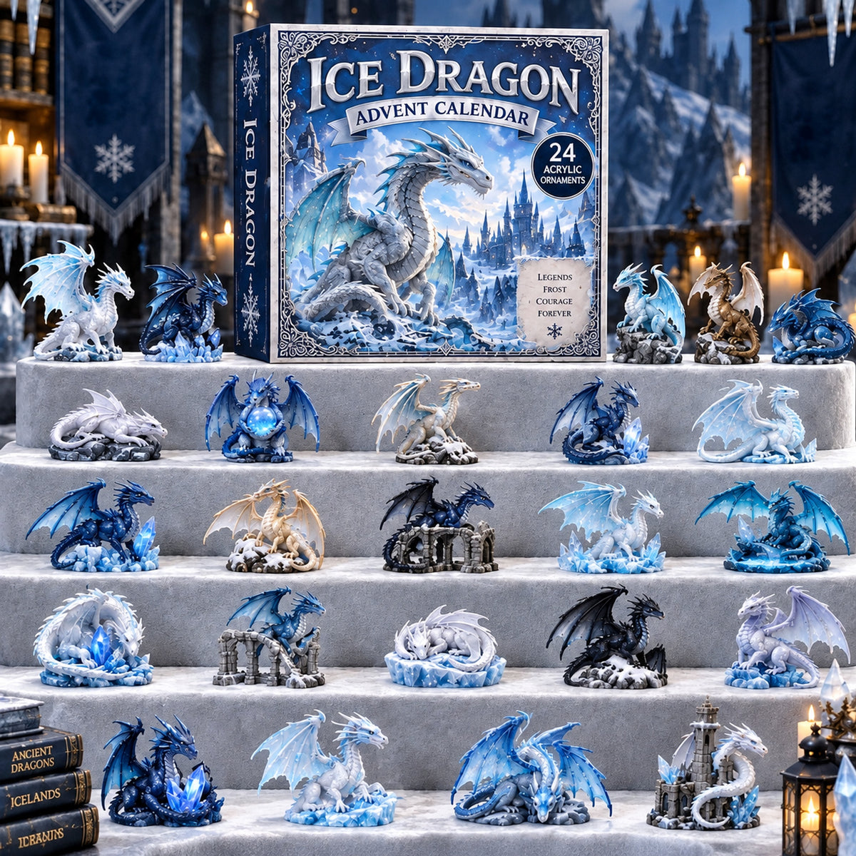 Ice Dragon Advent Calendar 2026 - 24-Day Festive Countdown, Acrylic Charms Blind Box
