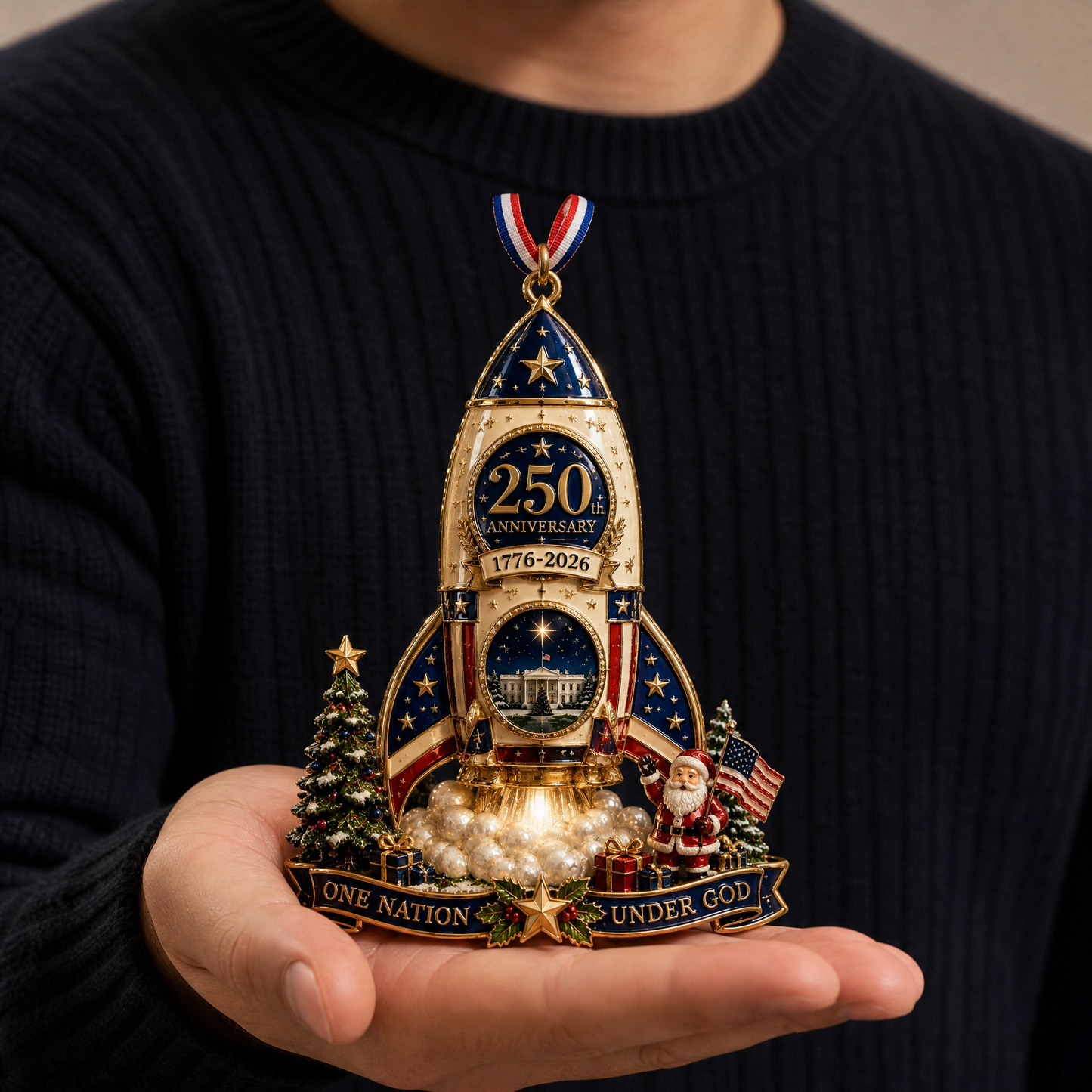 USA 250th Anniversary Christmas Ornament