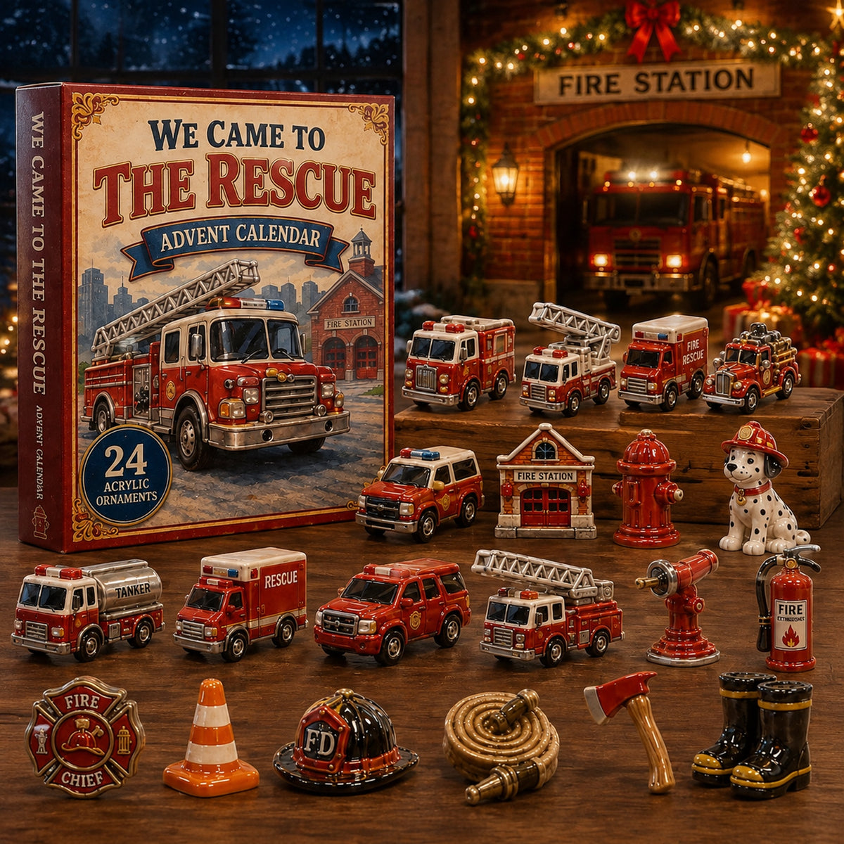 Rescue Team Advent Calendar 2026 - 24-Day Festive Countdown, Acrylic Charms Blind Box