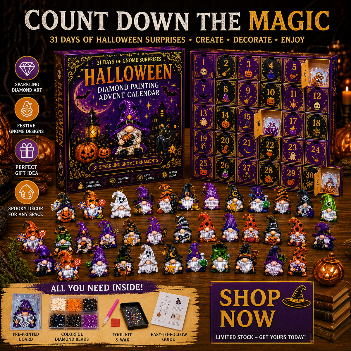 Start a new family Halloween tradition with 31 drawers of crafts