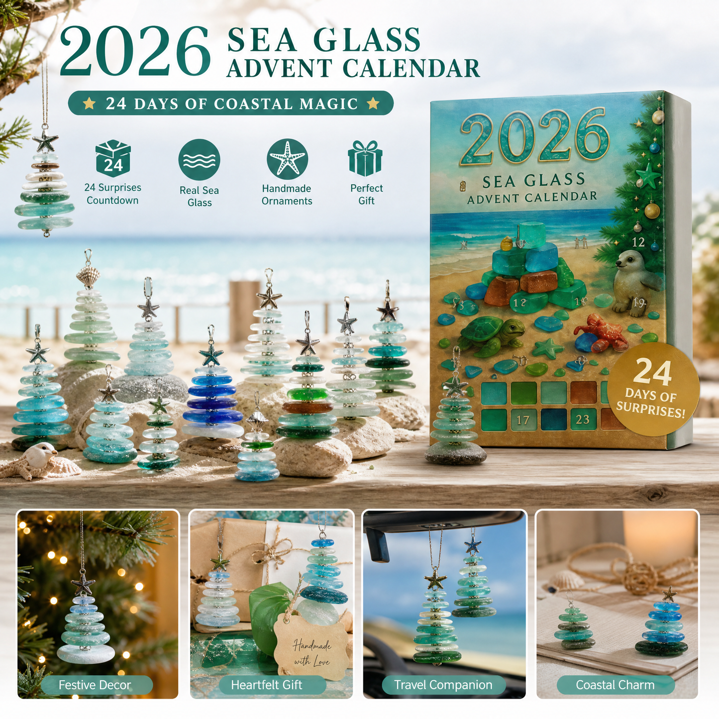 🌊✨Acrylic flat effect Christmas Tree Advent Calendar 🎄❄️