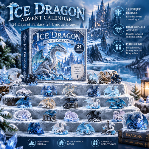 Ice Dragon Advent Calendar 2026 - 24-Day Festive Countdown, Acrylic Charms Blind Box