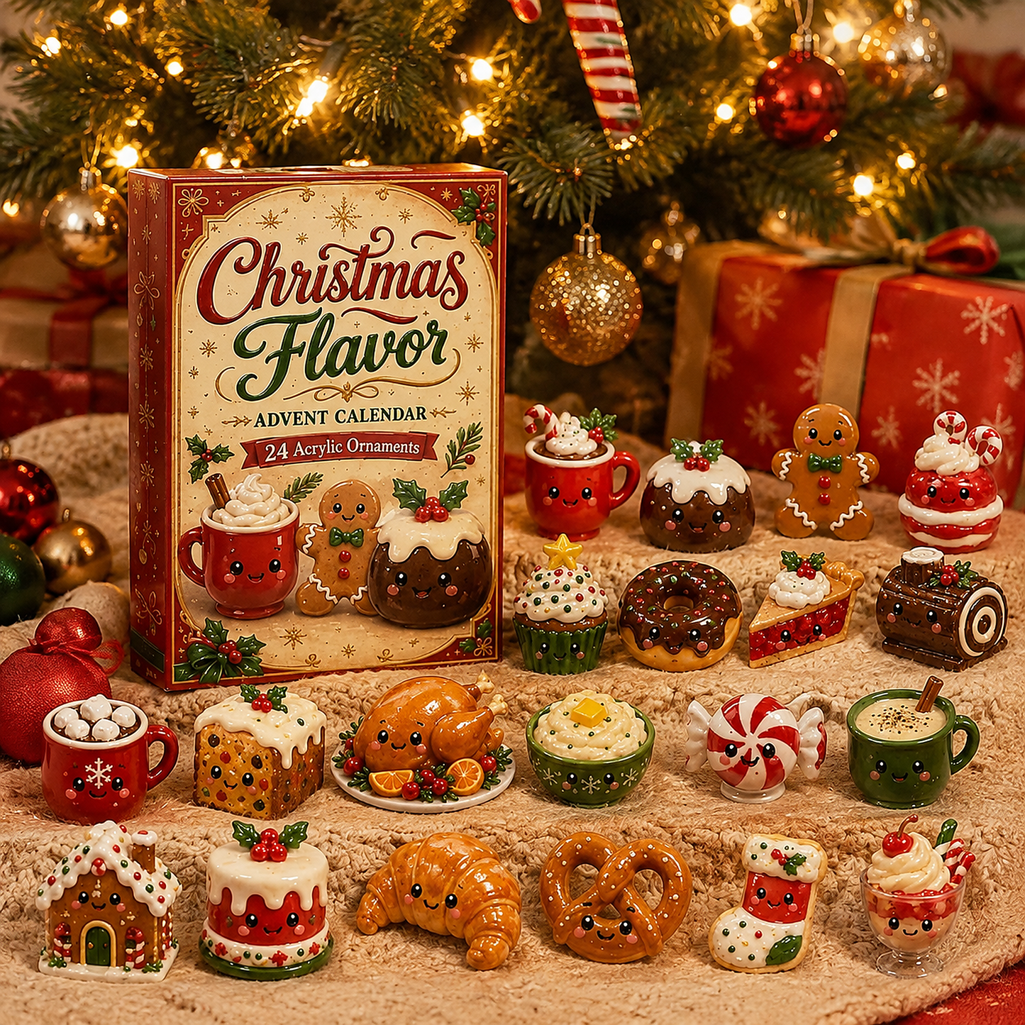 CHRISTMAS KICKOFF 50% OFF - Christmas Flavors Advent Calendar 2026 - 24-Day Festive Countdown, Acrylic Charms Blind Box - Gift For Family & Friends