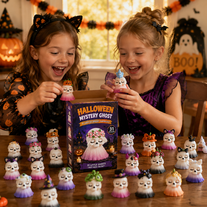 💀 31-Day Halloween Mystery Ghost Advent Calendar | Collectible Skull Figurine Set
