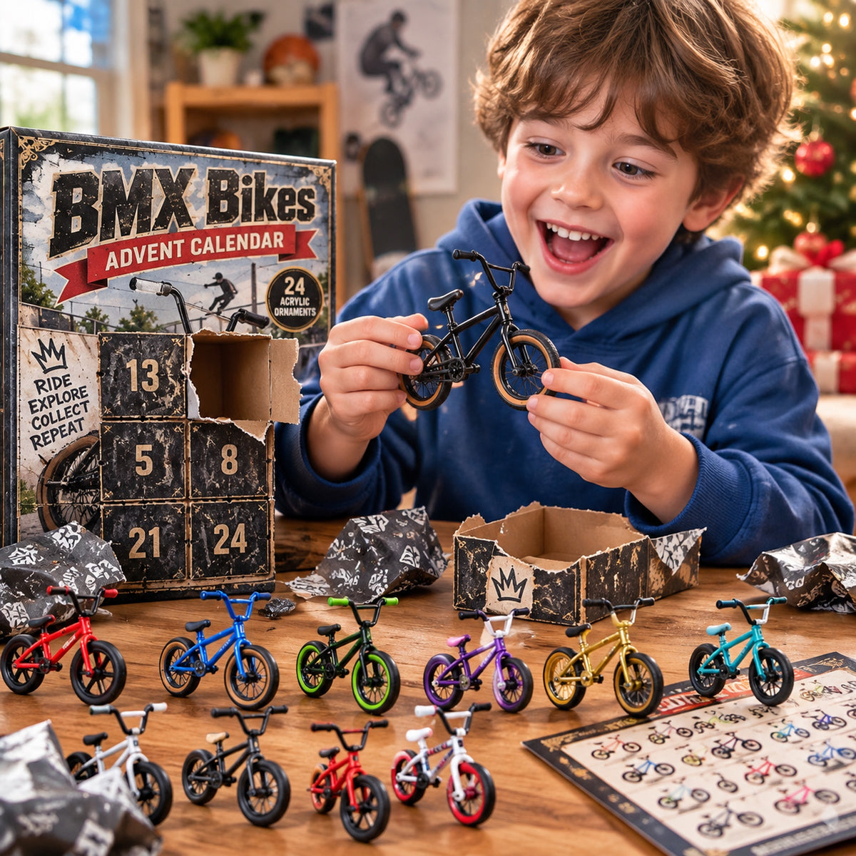 BMX Bikes Advent Calendar 2026 - 24-Day Festive Countdown, Acrylic Charms Blind Box