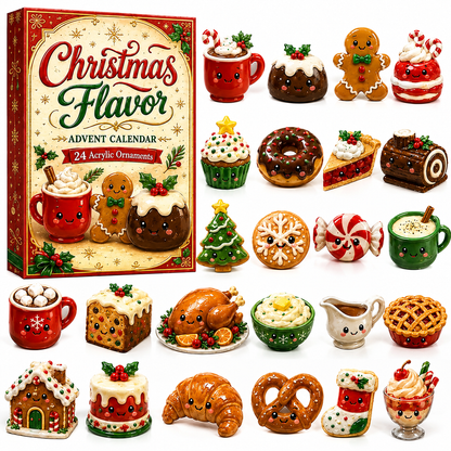 CHRISTMAS KICKOFF 50% OFF - Christmas Flavors Advent Calendar 2026 - 24-Day Festive Countdown, Acrylic Charms Blind Box - Gift For Family & Friends