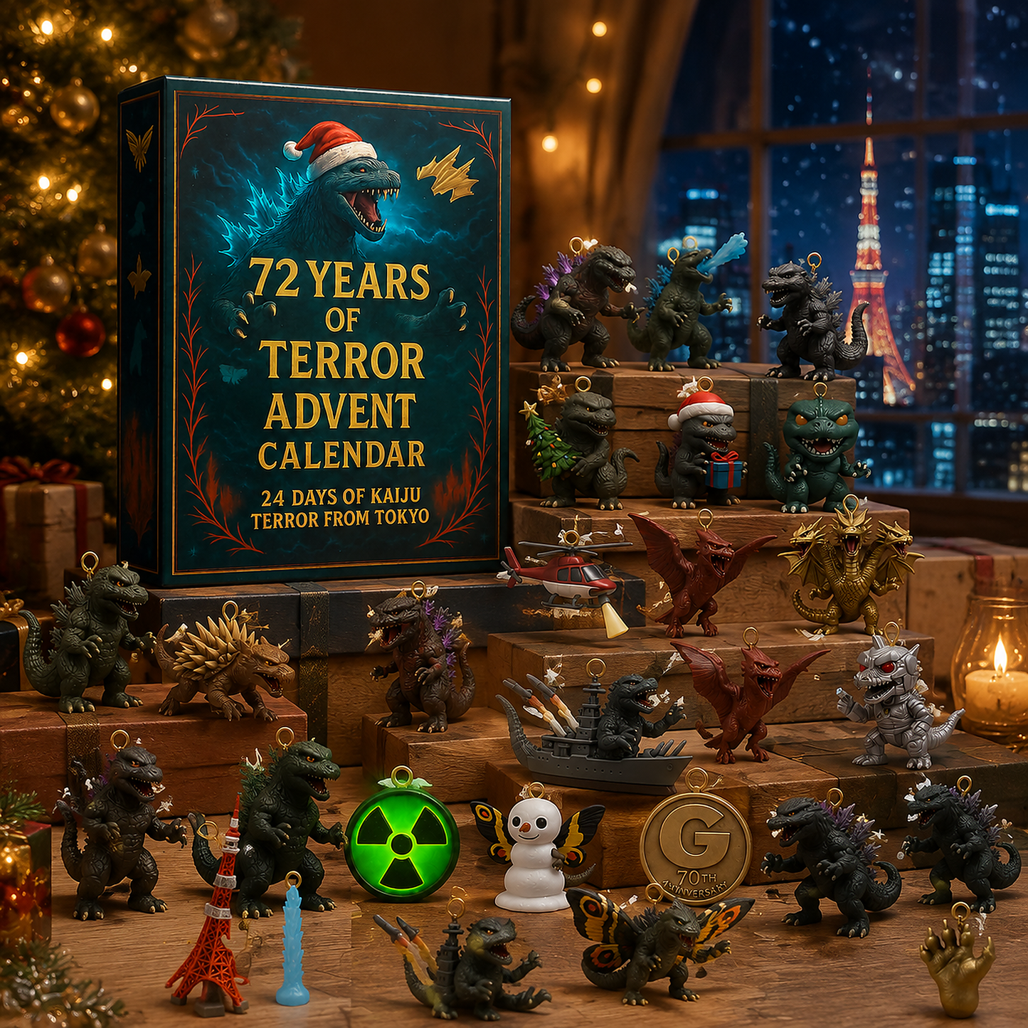 🦖Godzilla Kaiju Advent Calendar, 24‑Day Christmas Countdown Calendar