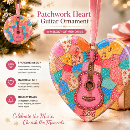 🎅 🎅 2026 Christmas Gift 50% Off--🎁Last Day 50% OFF 🎸 Pink Guitar Memorial Heart Ornament