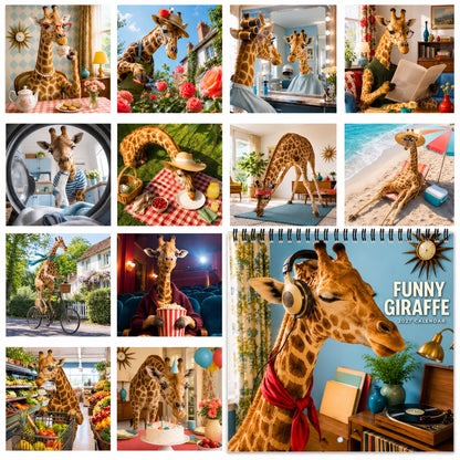 🦒 Funny Giraffe 2027 Wall Calendar – Music, Sass & Long-Necked Charm