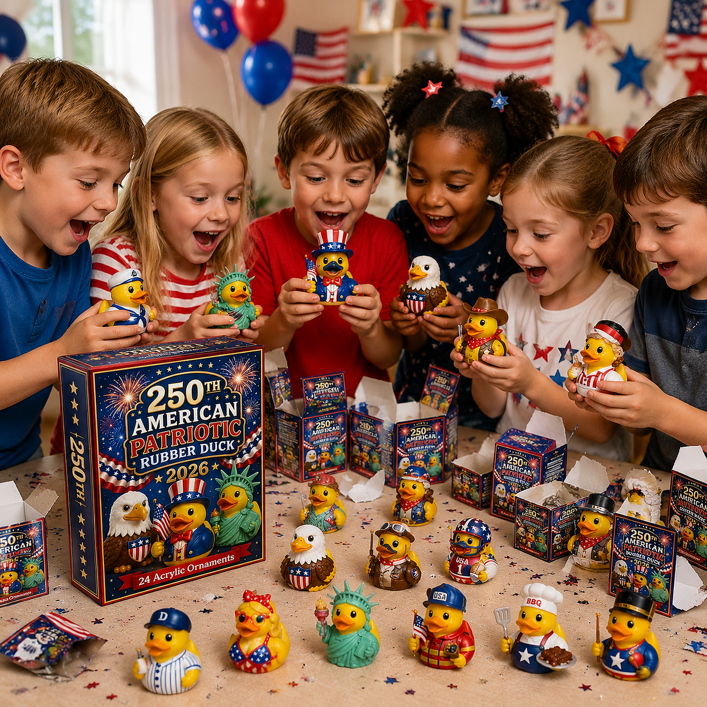 🎉🎄 Limited Edition!🔥🌟2026 American Patriotic Duck Advent Calendar