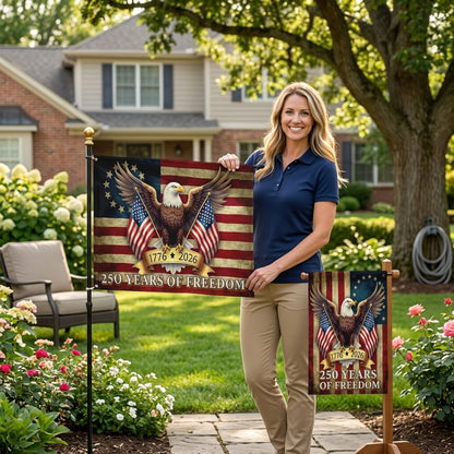 🦅250 Years of Freedom American Flag | 1776-2026 Patriotic Eagle Banner