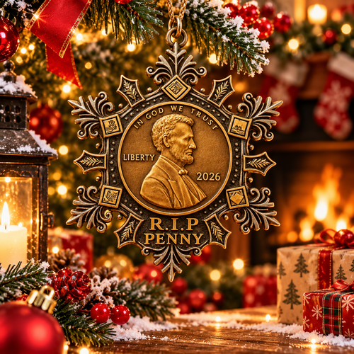 ✨ R.I.P. Penny 2026 Snowflake Ornament – A Tribute to the End of an American Era